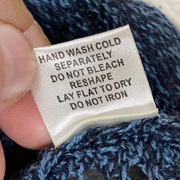 Notations Womens Cardigan Sweater Medium Open Knit Lightweight Blue Open Front - Picture 5 of 7